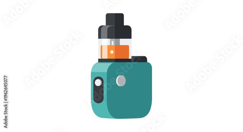 Vape illustration, vector style graphic, electronic cigarette, vaping device, vapor, e-cigarette, nicotine, smoke, flat design
