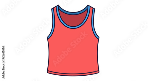 Vector illustration of a stylish summer tank top apparel with blue edging apparel