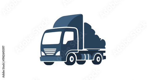 Vector illustration of a heavy goods vehicle transporting loose material swiftly and economically