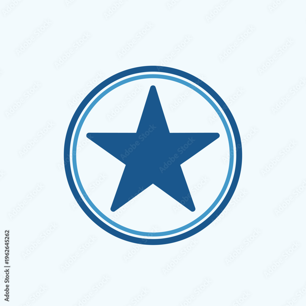 Fototapeta premium A star symbol enclosed within a blue circle, symbolizing achievement or recognition. The design is simple, elegant, and versatile