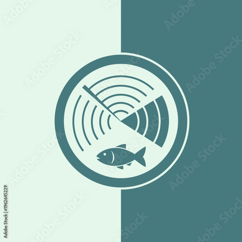 A simple illustration of a fish finder sonar device