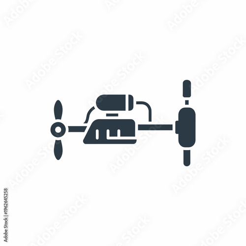 A modern drone icon illustration on a light background. This image is perfect for conveying aerial technology concepts