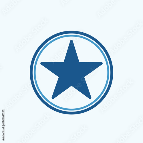 A star symbol enclosed within a blue circle, symbolizing achievement or recognition. The design is simple, elegant, and versatile