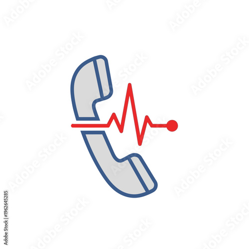 Vital communication line with heartbeat signal, symbolizing urgent medical help, health monitoring, and emergency support services for critical situations