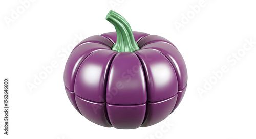 Purple Pumpkin 3D Render