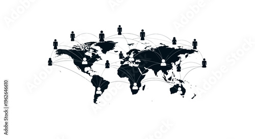 Global connections and communication through a network of people worldwide