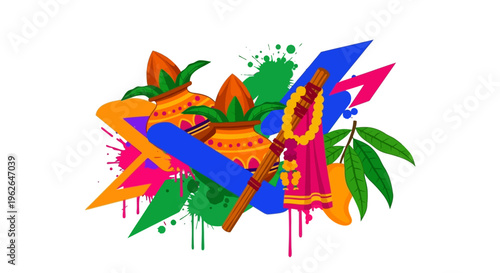Colorful Graffiti Art Design Elements. EPS Editable. Vector Illustrations.