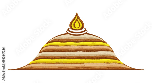 Stupa Buddhist Monument Architecture Icon. EPS Editable. Vector Illustrations.