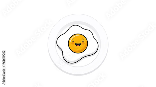 cute fried egg smiling