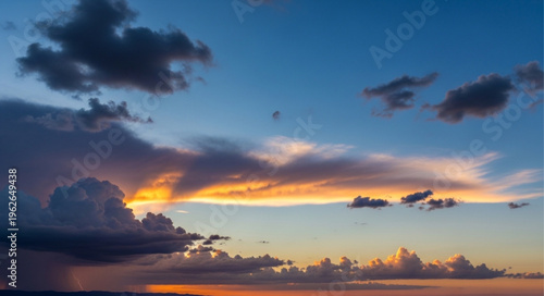Sunset Sky with Orange Clouds.