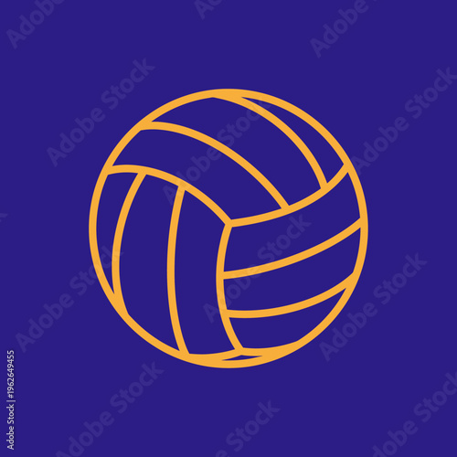 A yellow volleyball on a blue background, perfect for sports-related themes