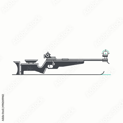 A detailed illustration of a rifle designed for target shooting