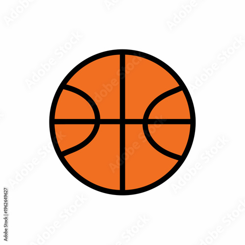 An orange basketball with black lines, isolated on an undefined background