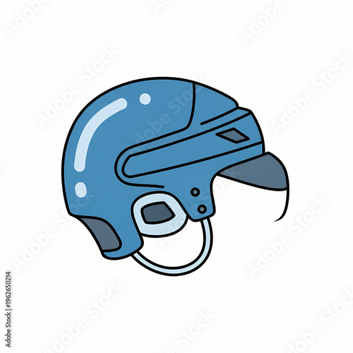 A blue helmet, designed for safety in sports or other activities