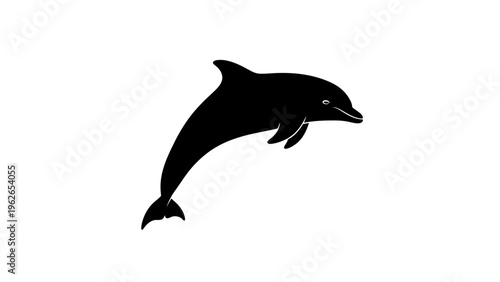 black dolphin silhouette jumping out of water