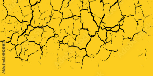 Grunge Retro Black Yellow Distressed Texture Background with Ink Splatter and Stains