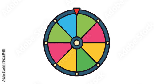 Vibrant fortune wheel illustration for games, contests and random selection visuals