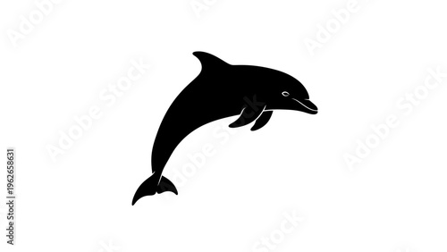 black dolphin jumping silhouette