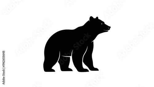 black bear silhouette standing sideways
