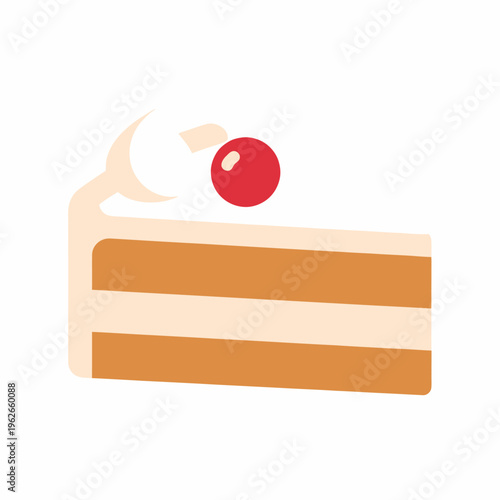 A slice of cake with a cherry