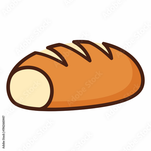 Freshly Baked Loaf of Bread in a Simple Illustration