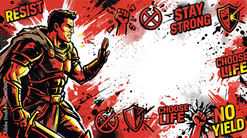 Anti Drug Day Resist Stay Strong Choose Life No Yield Poster