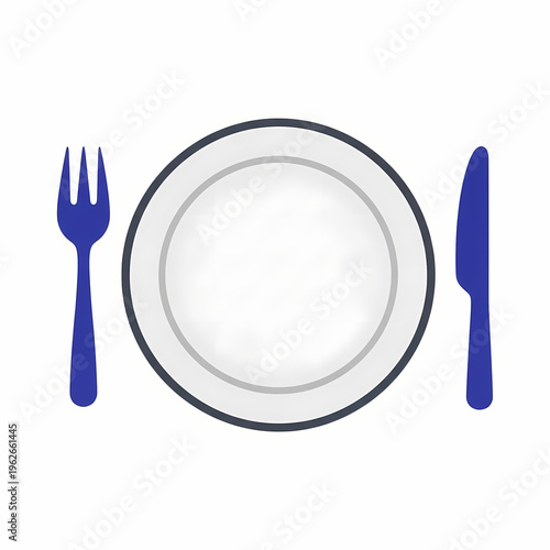 A simple setting for a delightful dining experience with an empty plate, a fork, and a knife