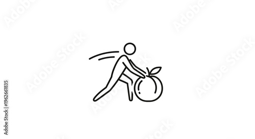 Energetic minimalist icon depicting swift movement of fresh produce promoting healthy delivery