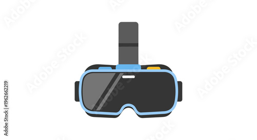 VR Headset Vector Illustration, Flat Design, Technology Concept, Modern Digital Device