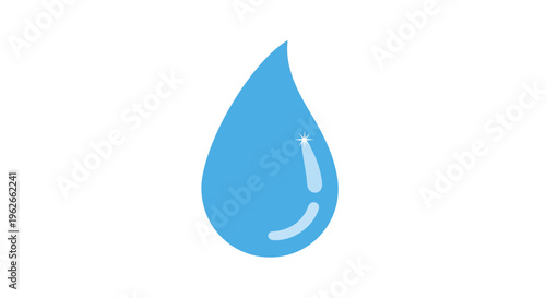 Water Drop Vector Illustration, Flat Design, for Hydration, Freshness, and Nature