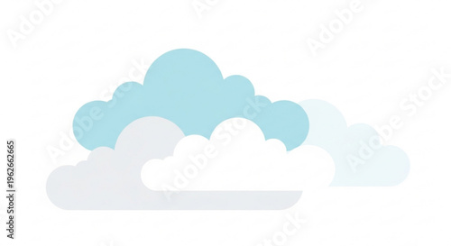 Soft white and blue clouds float gently across a serene sky with subtle shadows