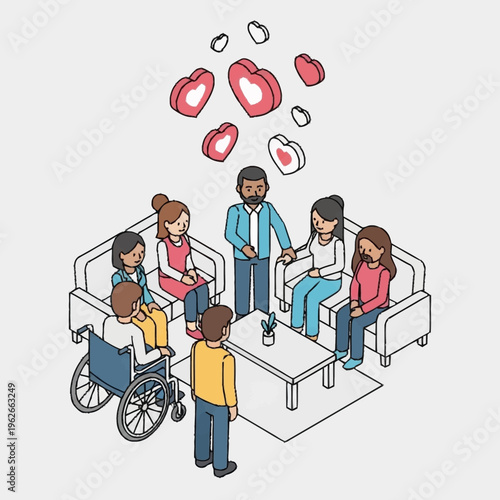 Diverse group of people communicating effectively.