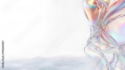 透明感のあるガラスの滑らかな曲線アート