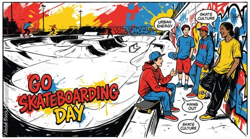 Skateboarding Go Skateboarding Day Event in an Urban Street Skatepark