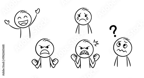 A set of emoticon faces with various expressions.