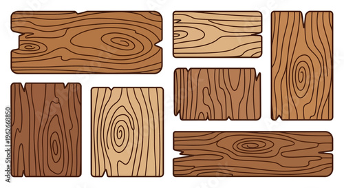 Wooden planks illustration, vector style graphic for design, rustic, vintage, backgrounds