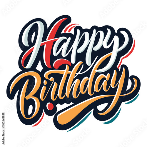 Creative Happy Birthday Lettering Illustration for Celebration