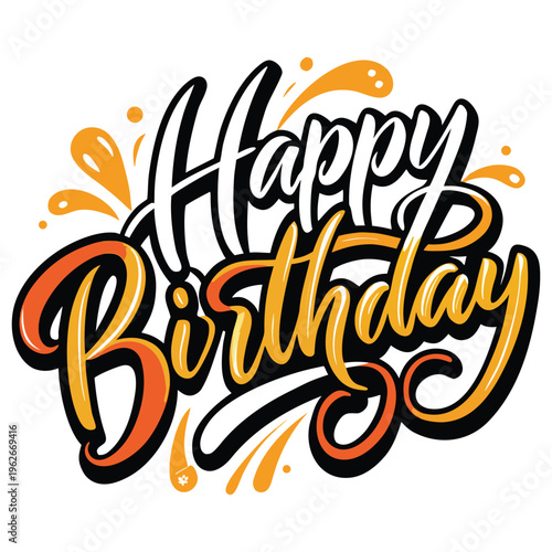 Creative Happy Birthday Lettering Illustration for Celebration