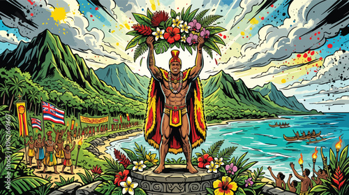 Kamehameha Day Celebration Honoring Polynesian Culture in a Tropical Island Setting