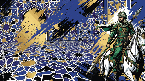 Muharram Islamic Tile Geometric Background with a Bold Graphic Poster Design