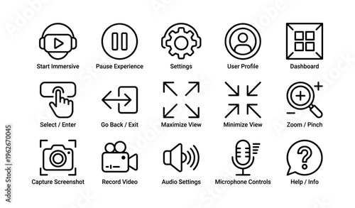 User interface icons for multimedia and navigation functions