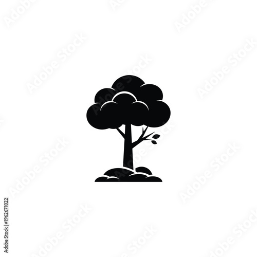 A simple illustration of a tree standing alone in nature