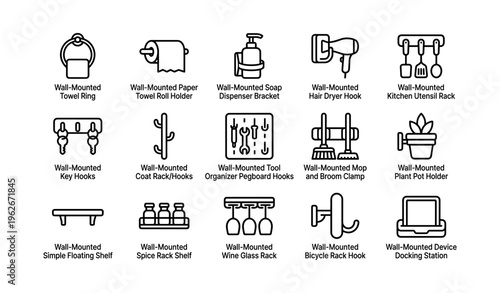 Wall-mounted household accessories for practical home organization