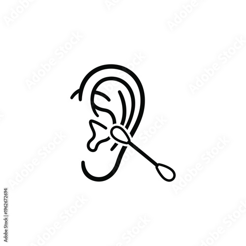 A medical professional examines an ear with an instrument.