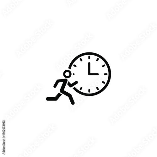A person runs quickly behind a large clock.