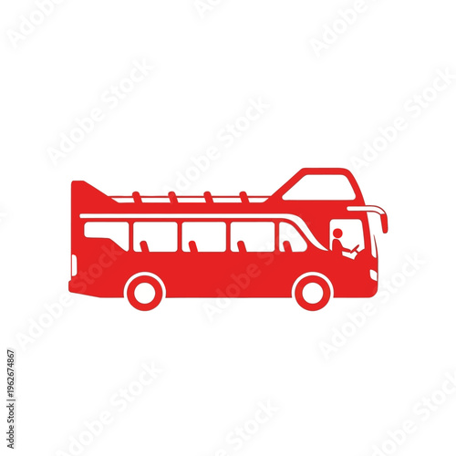 Double-decker Bus Icon Representing Public Transportation and Tourism