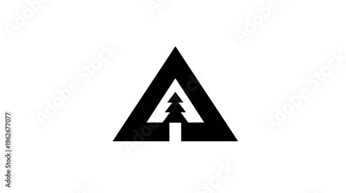 Free Download A bold, minimalist design featuring a tree within a triangular frame. It's clean and stark - GFXLoad