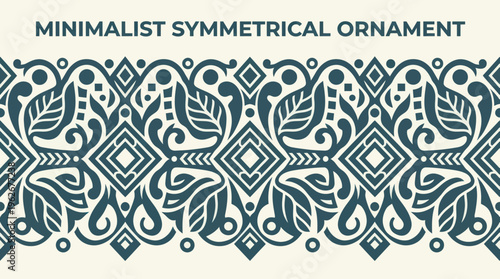 Minimalist Symmetrical Ornament Pattern Design.