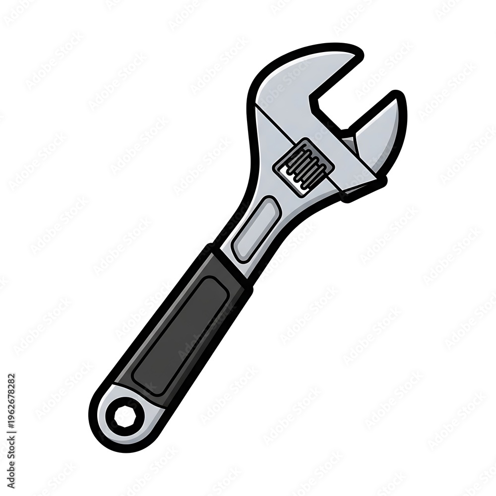 Obraz premium Adjustable Wrench Tool Illustration.