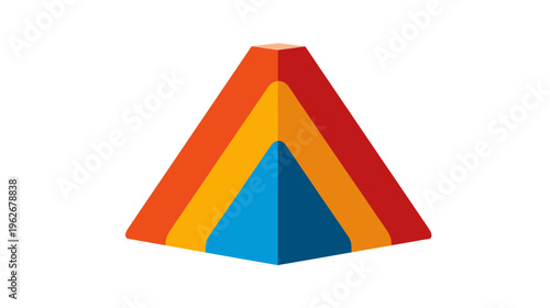 Free Download A layered, triangular geometric design with a vibrant color gradient, showcasing a dynamic, simple form - GFXLoad